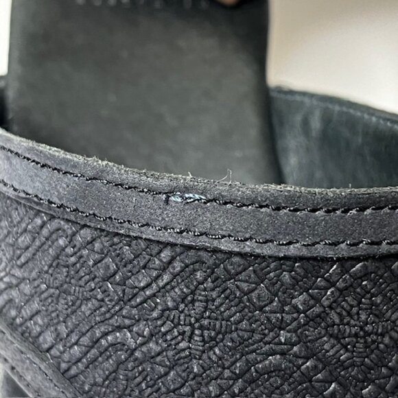 UGG Issa Mosaic Leather Wooden Clogs Blue Size 7 - Picture 12 of 14